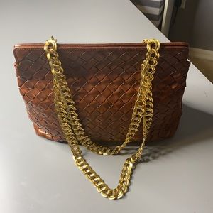 Bottega Veneta Brown Purse Gold shoulder strap Excellent Condition